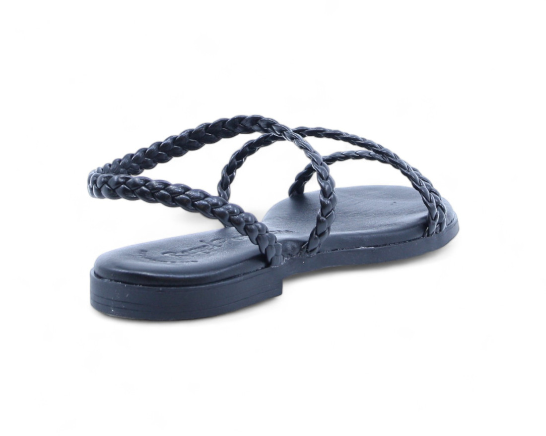 Raquel Perez Sandalia Plana Adelle 08 Negro Mujer