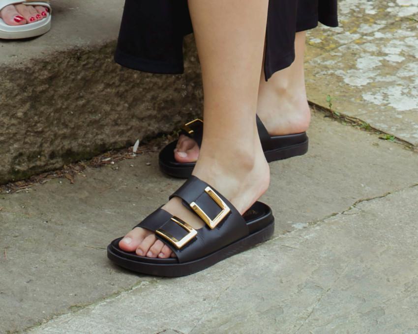 raquel perez Sandalia Plana Avatar 04 Negro Mujer