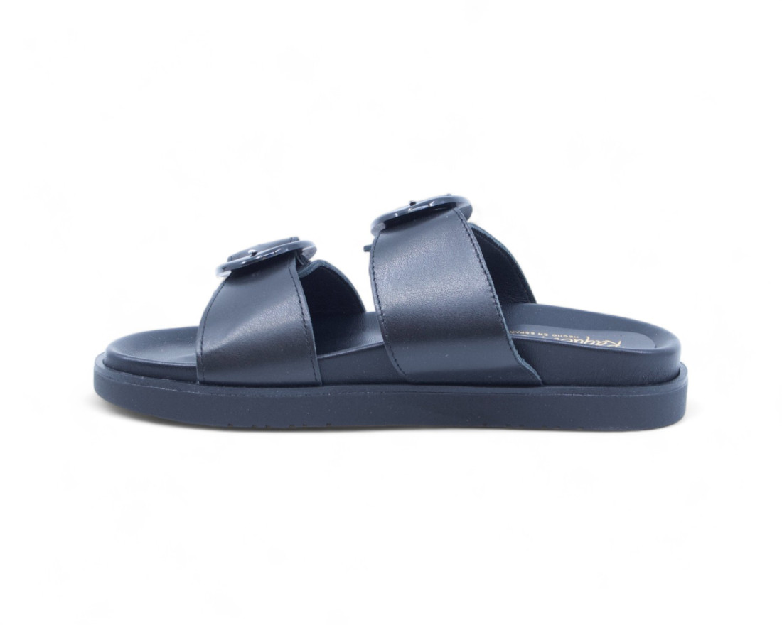 Raquel Perez Sandalia Plana Azucena 04 Negro Mujer