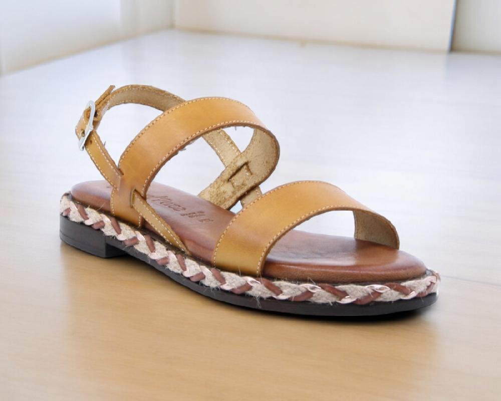 Raquel Perez Sandalia Plana Buda 02 Mostaza Mujer