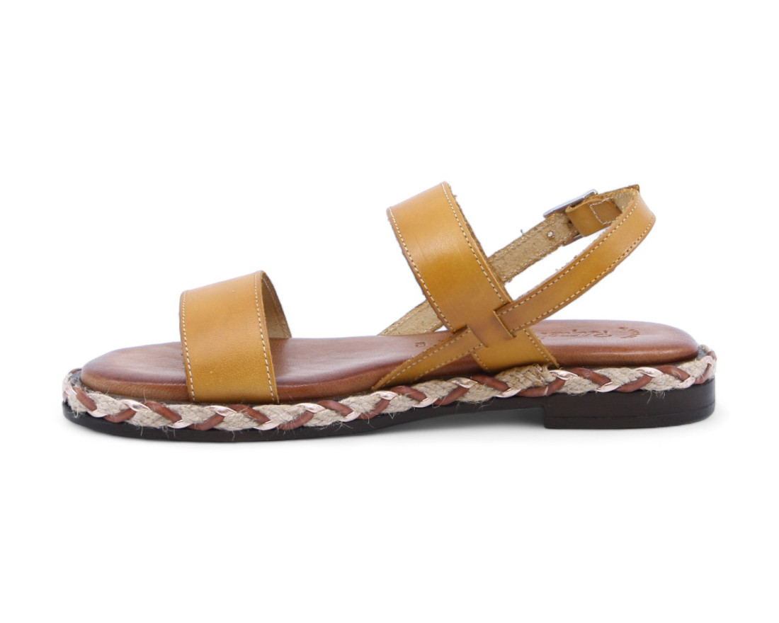Raquel Perez Sandalia Plana Buda 02 Mostaza Mujer