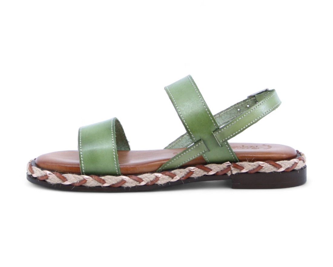 Raquel Perez Sandalia Plana Buda 02 Pistacho Mujer