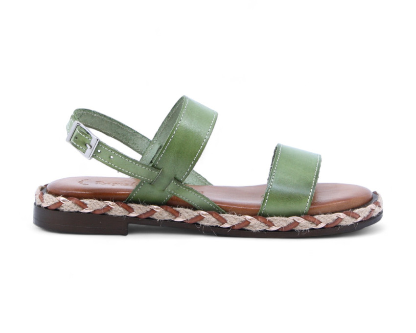 raquel perez Sandalia Plana Buda 02 Pistacho Mujer