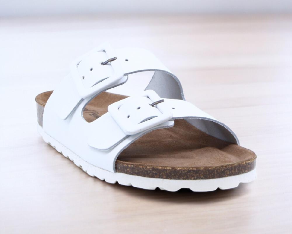 Raquel Perez Sandalia Plana Donkey Blanco Mujer