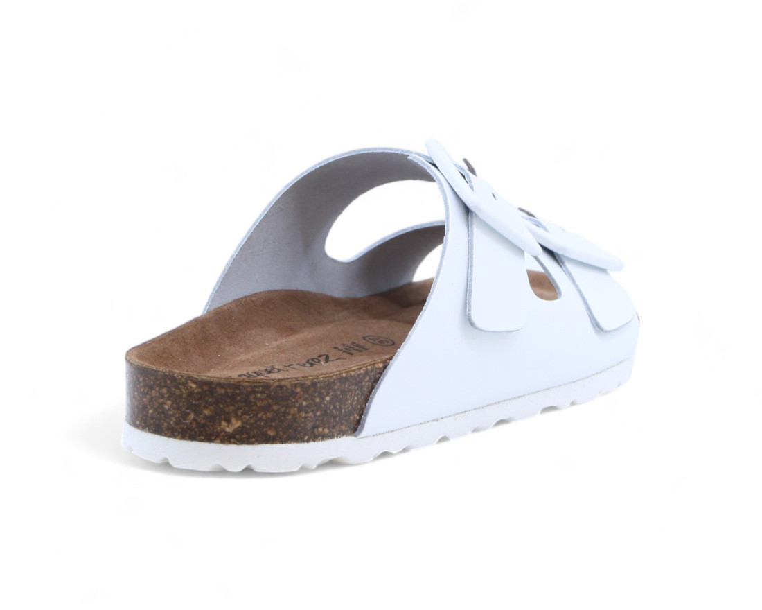 Raquel Perez Sandalia Plana Donkey Blanco Mujer