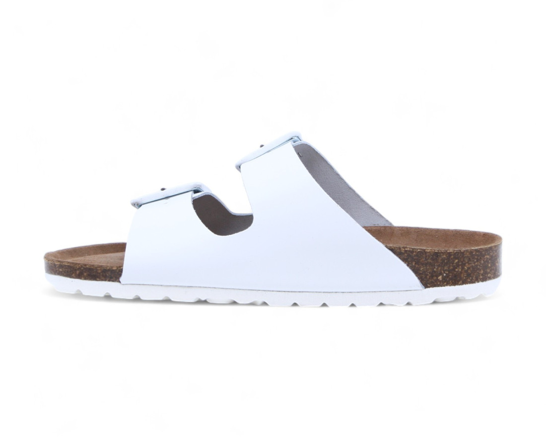 Raquel Perez Sandalia Plana Donkey Blanco Mujer