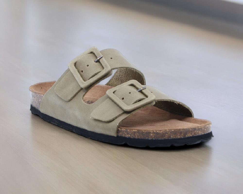 Raquel Perez Sandalia Plana Donkey Kaki Mujer