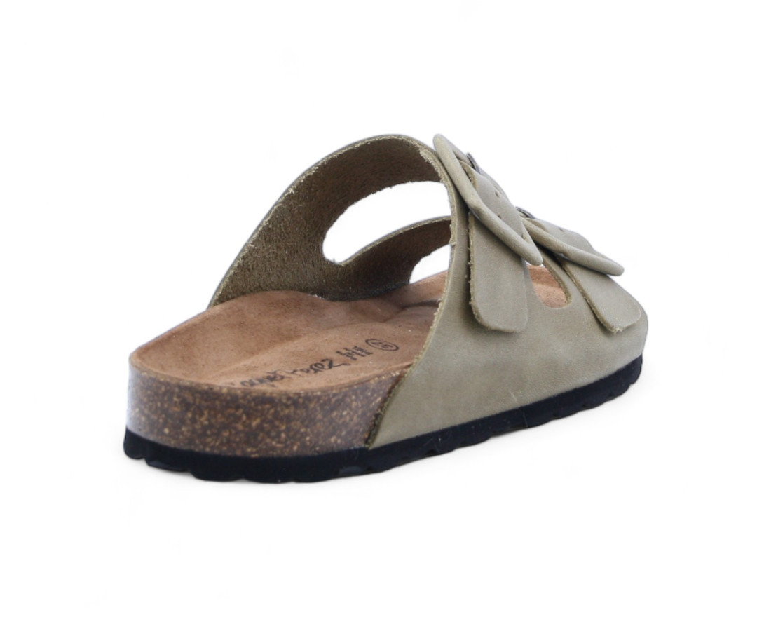 Raquel Perez Sandalia Plana Donkey Kaki Mujer