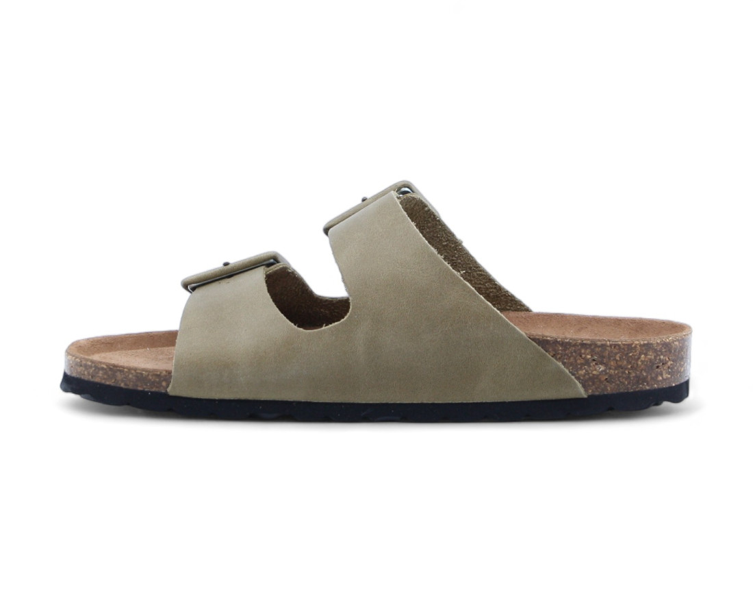 Raquel Perez Sandalia Plana Donkey Kaki Mujer