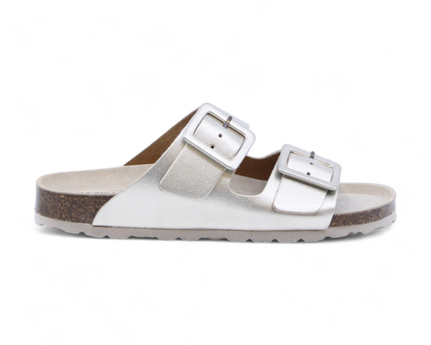 raquel perez Sandalia Plana Donkey Platino Mujer