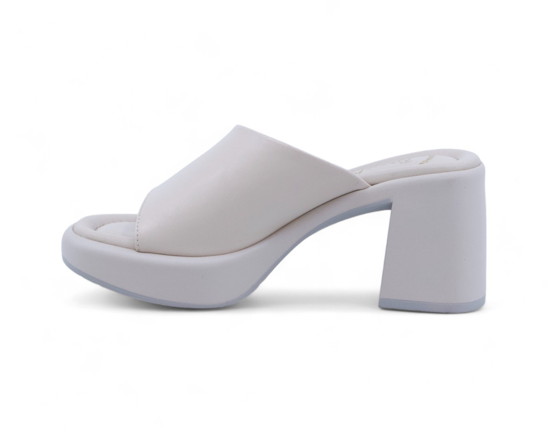 Raquel Perez Sandalia Tacón Pitagoras Beige Mujer