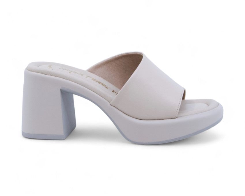 raquel perez Sandalia Tacón Pitagoras Beige Mujer