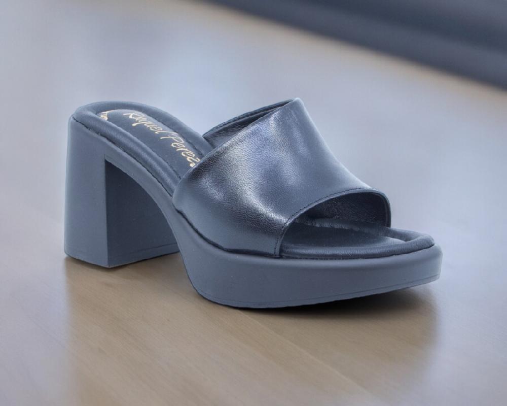 Raquel Perez Sandalia Tacón Pitagoras Negro Mujer