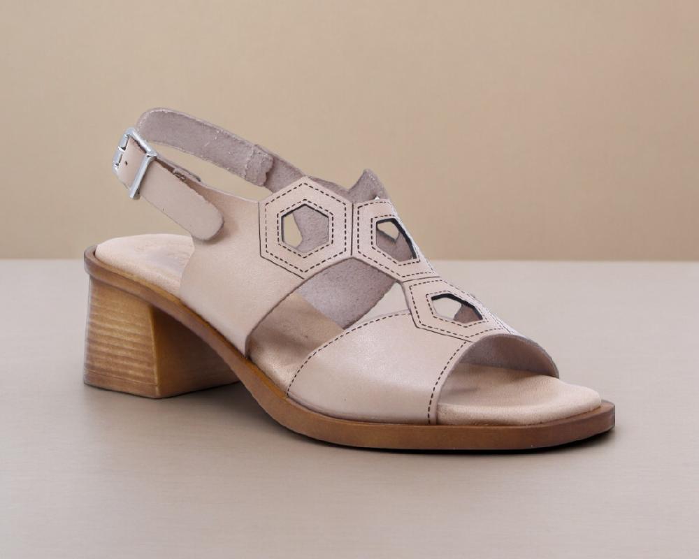 Raquel Perez Sandalia Tacón Randy 08 Beige Mujer