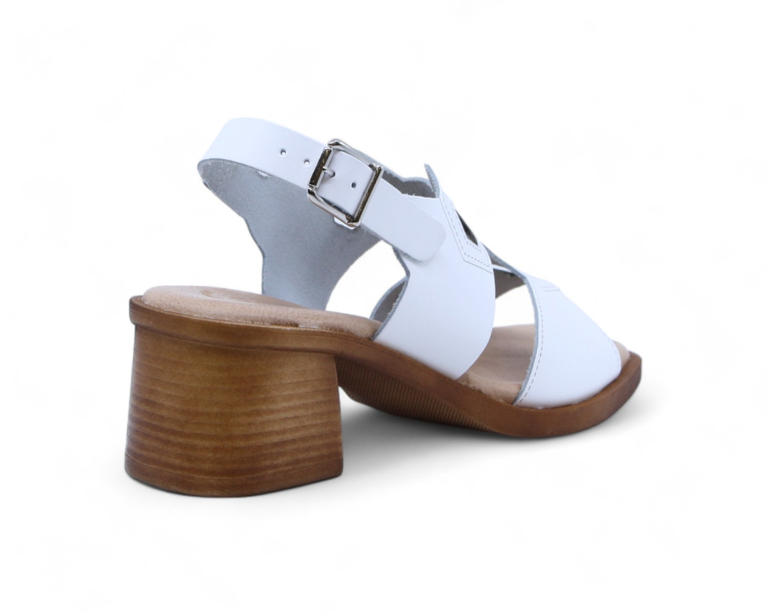 Raquel Perez Sandalia Tacón Randy 08 Blanco Mujer