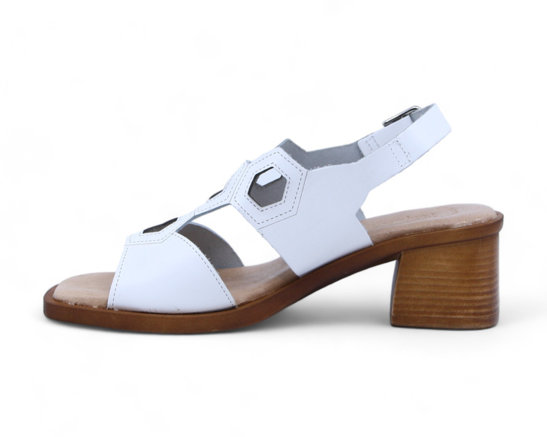 Raquel Perez Sandalia Tacón Randy 08 Blanco Mujer