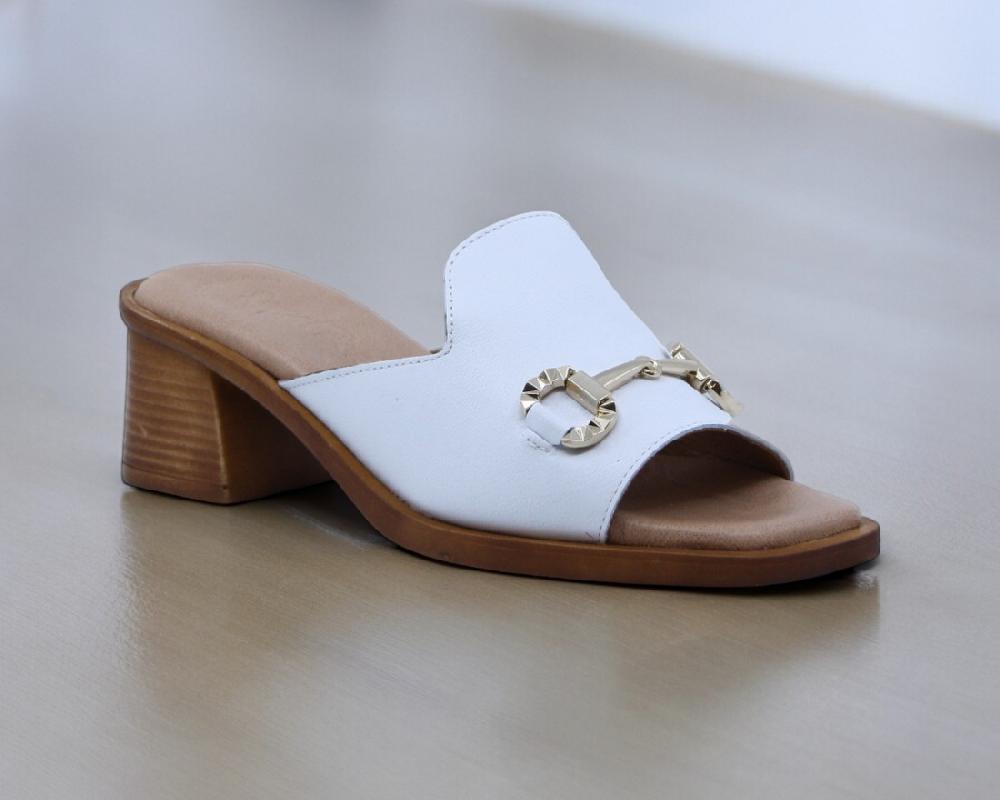 Raquel Perez Sandalia Tacón Raven 08 Blanco Mujer