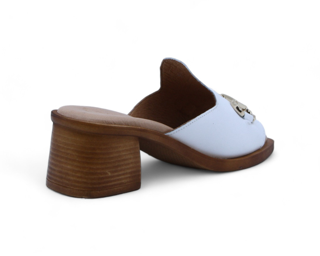 Raquel Perez Sandalia Tacón Raven 08 Blanco Mujer