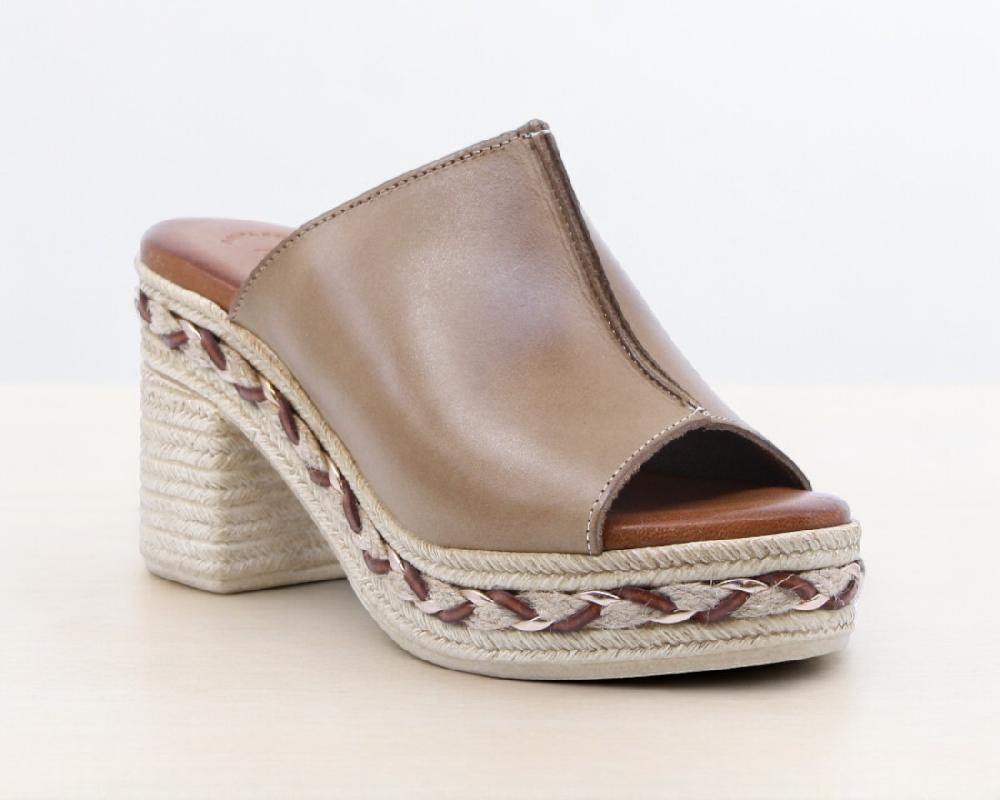 Raquel Perez Sandalia Tacón Ritmo 02 Tostado Mujer