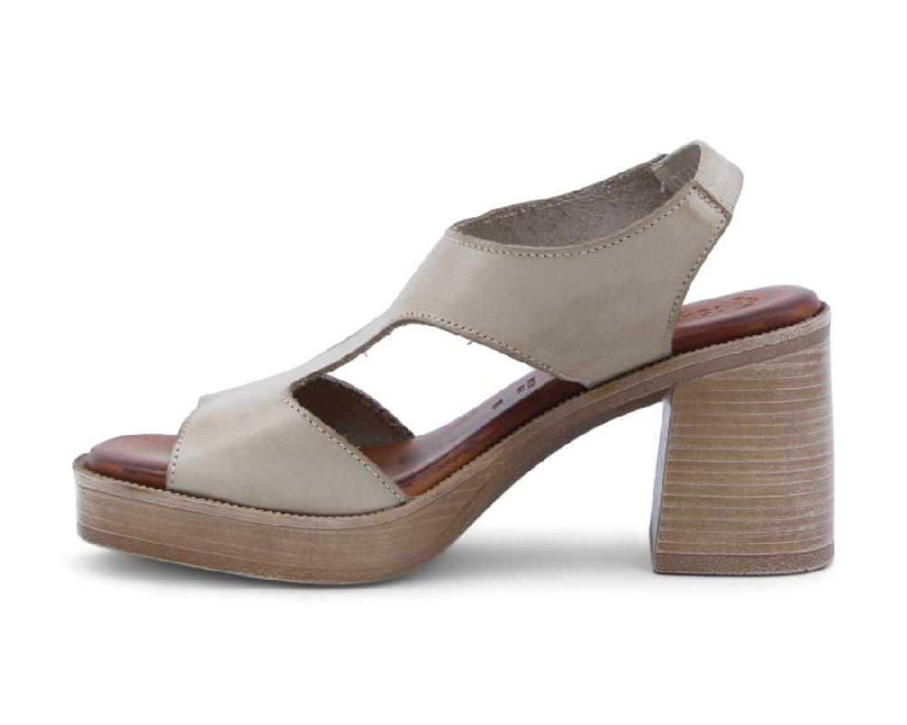 Raquel Perez Sandalia Tacón Thai 02 Beige Mujer