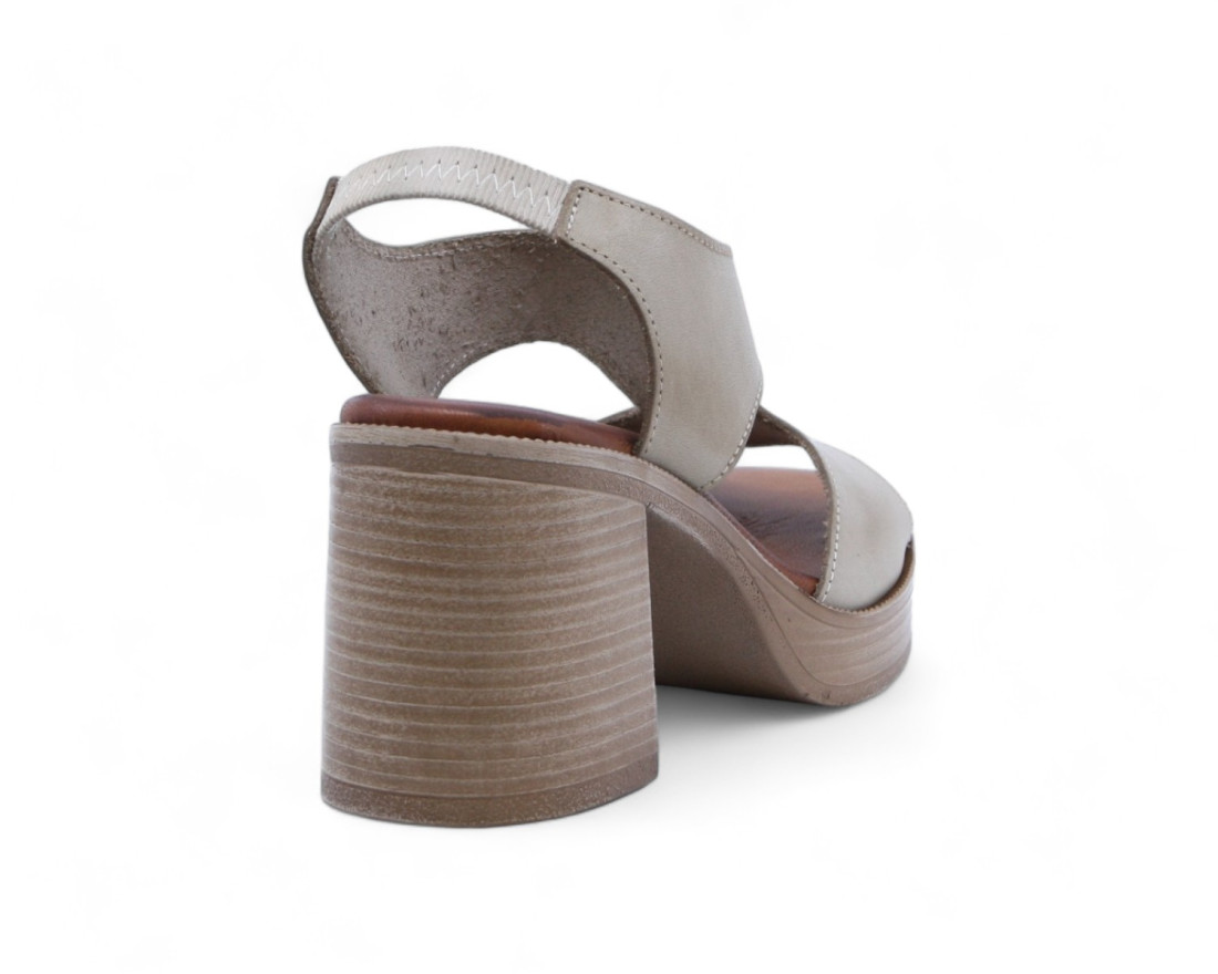 Raquel Perez Sandalia Tacón Thai 02 Beige Mujer