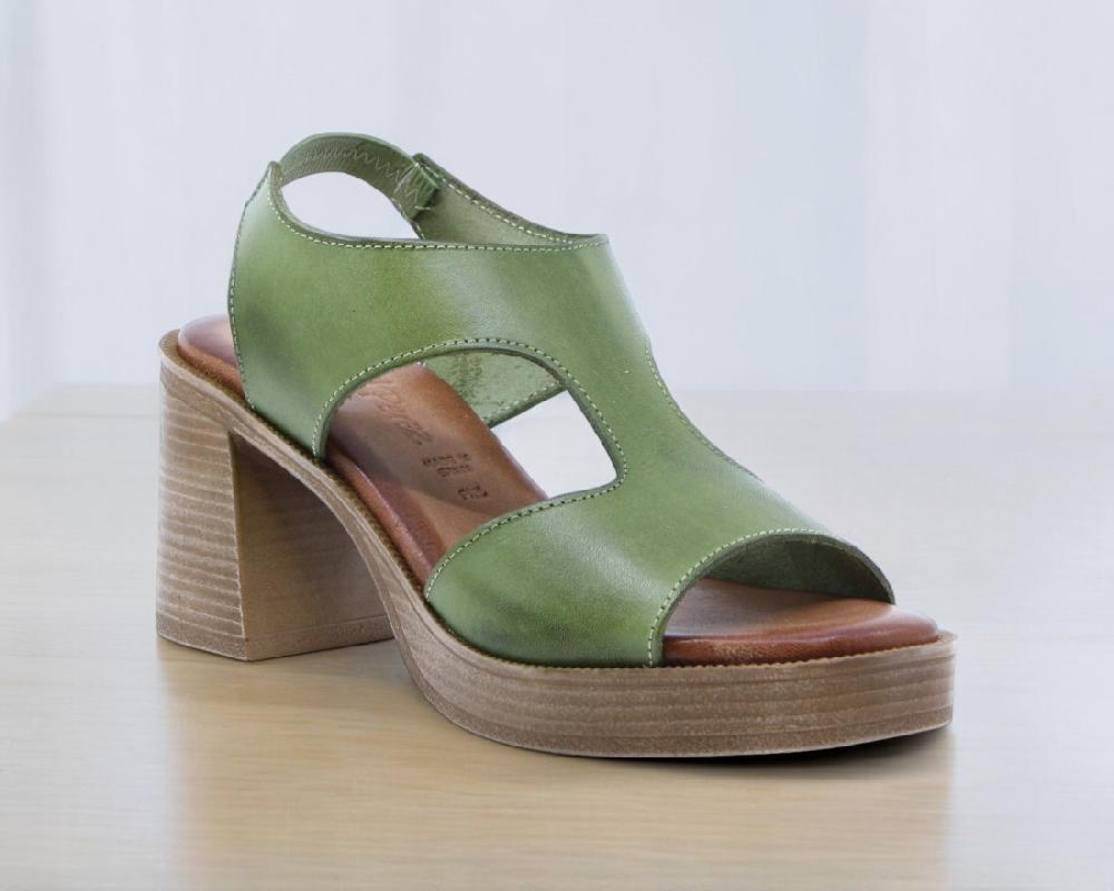 Raquel Perez Sandalia Tacón Thai 02 Pistacho Mujer