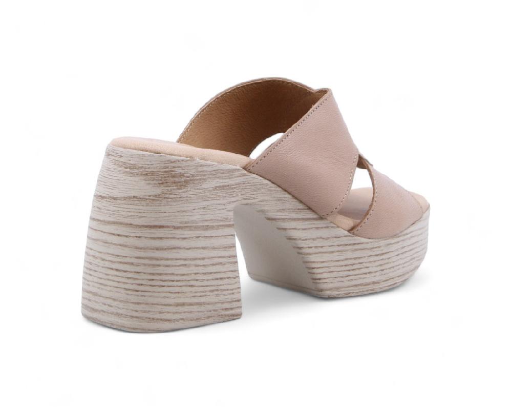 Raquel Perez Sandalia Tacón Xenon 08 Beige Mujer