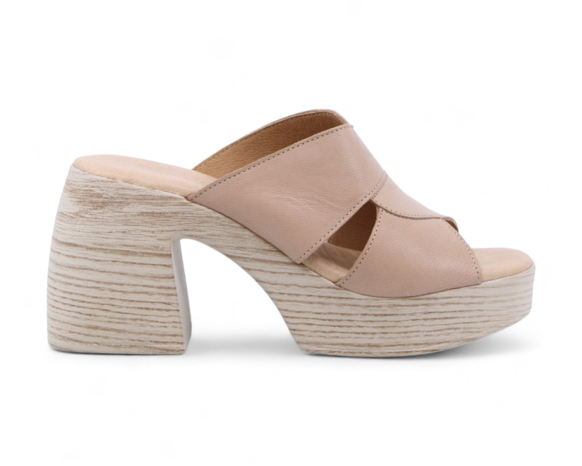 raquel perez Sandalia Tacón Xenon 08 Beige Mujer