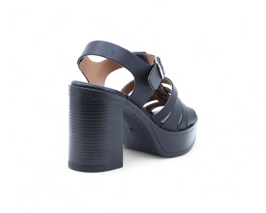 Raquel Perez Sandalia Tacón Zambia 06 Negro Mujer