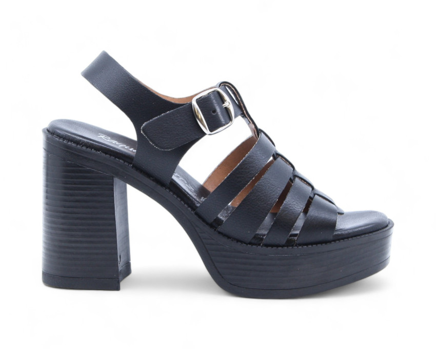 raquel perez Sandalia Tacón Zambia 06 Negro Mujer