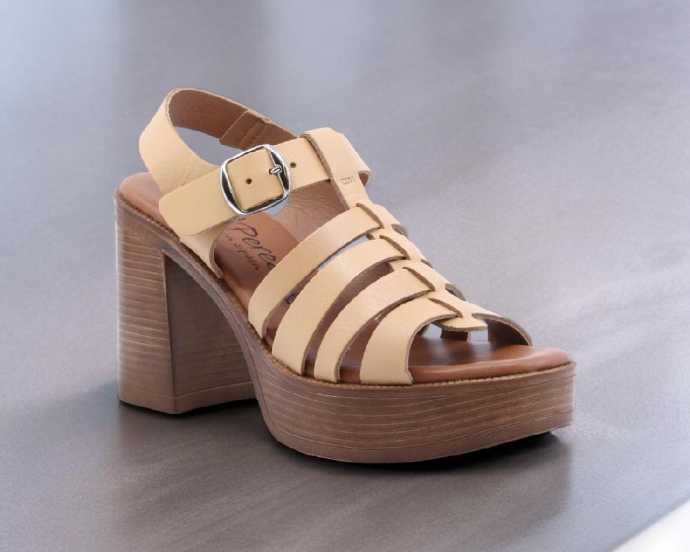 Raquel Perez Sandalia Tacón Zambia 06 Ocre Mujer