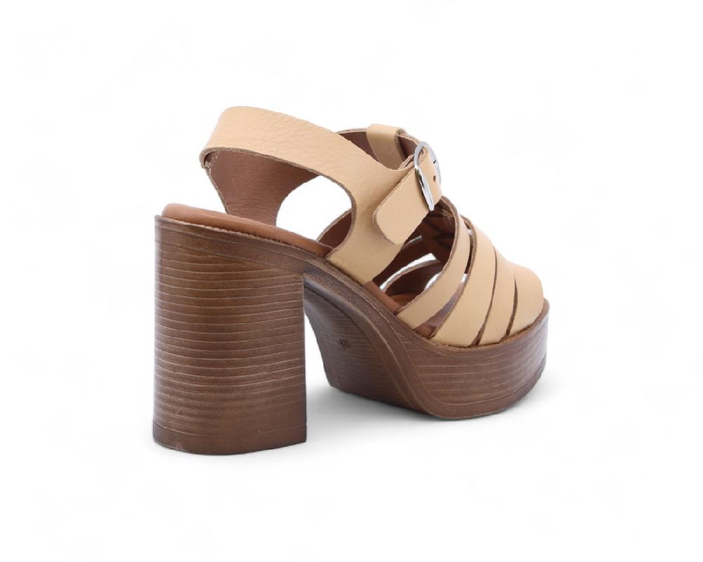 Raquel Perez Sandalia Tacón Zambia 06 Ocre Mujer