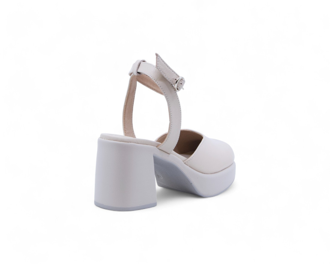 Raquel Perez Zapato Tacón Pirineos 04 Beige Mujer