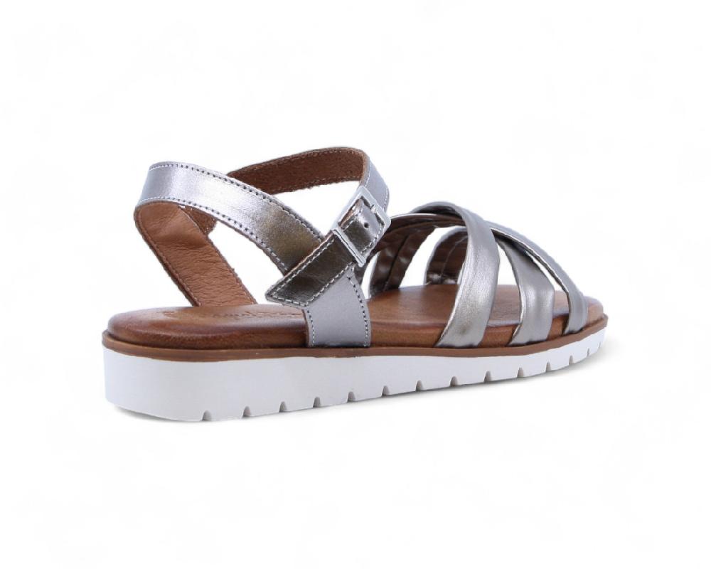 Raquel Perez Sandalia Calendario Arena Metalizado Mujer