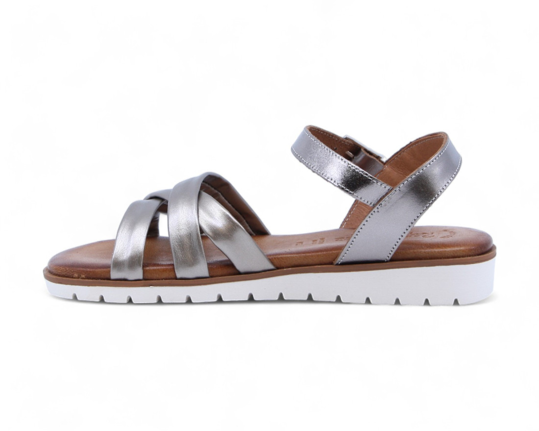 Raquel Perez Sandalia Calendario Arena Metalizado Mujer