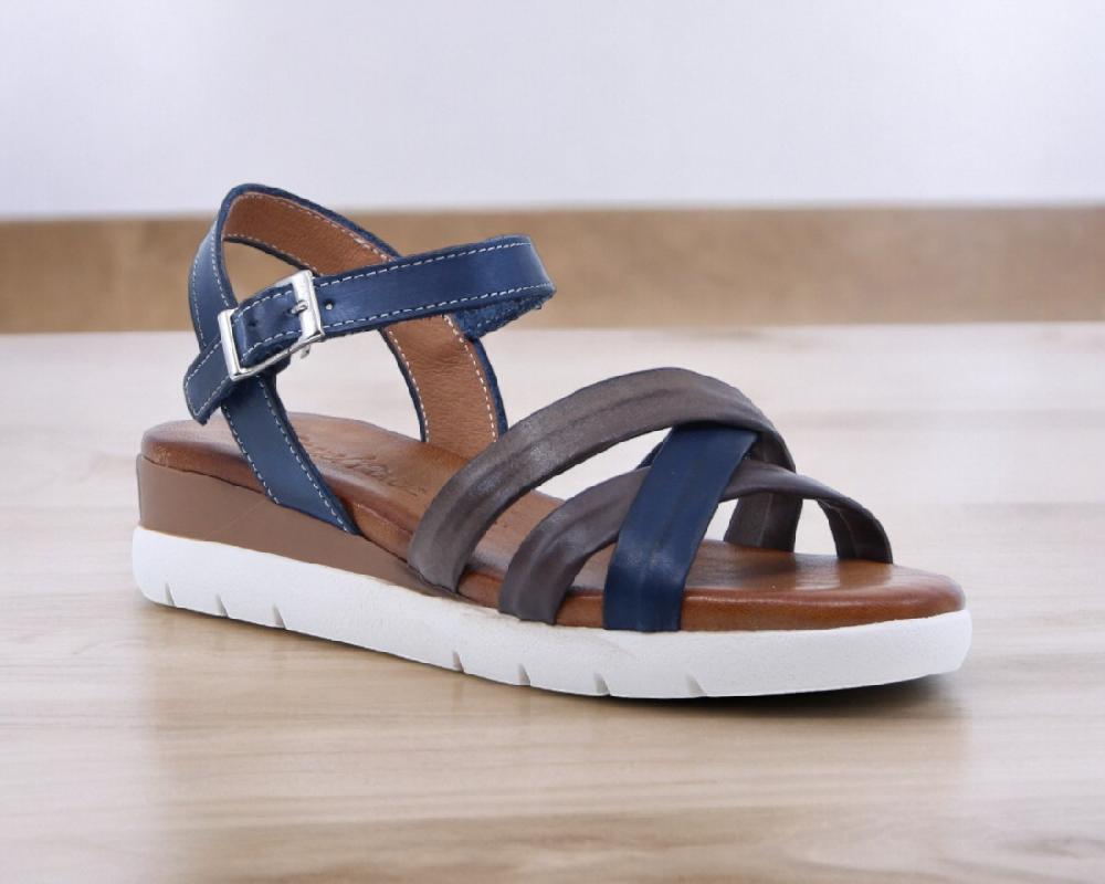 Raquel Perez Sandalia Capital 02 Marino Taupe Mujer