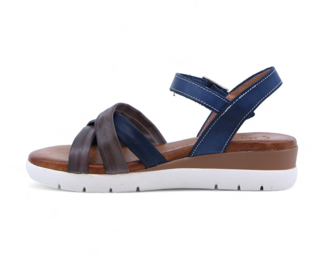 Raquel Perez Sandalia Capital 02 Marino Taupe Mujer