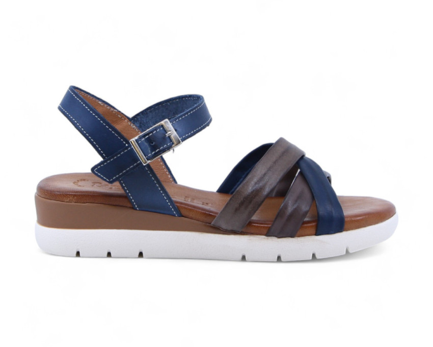 raquel perez Sandalia Capital 02 Marino Taupe Mujer