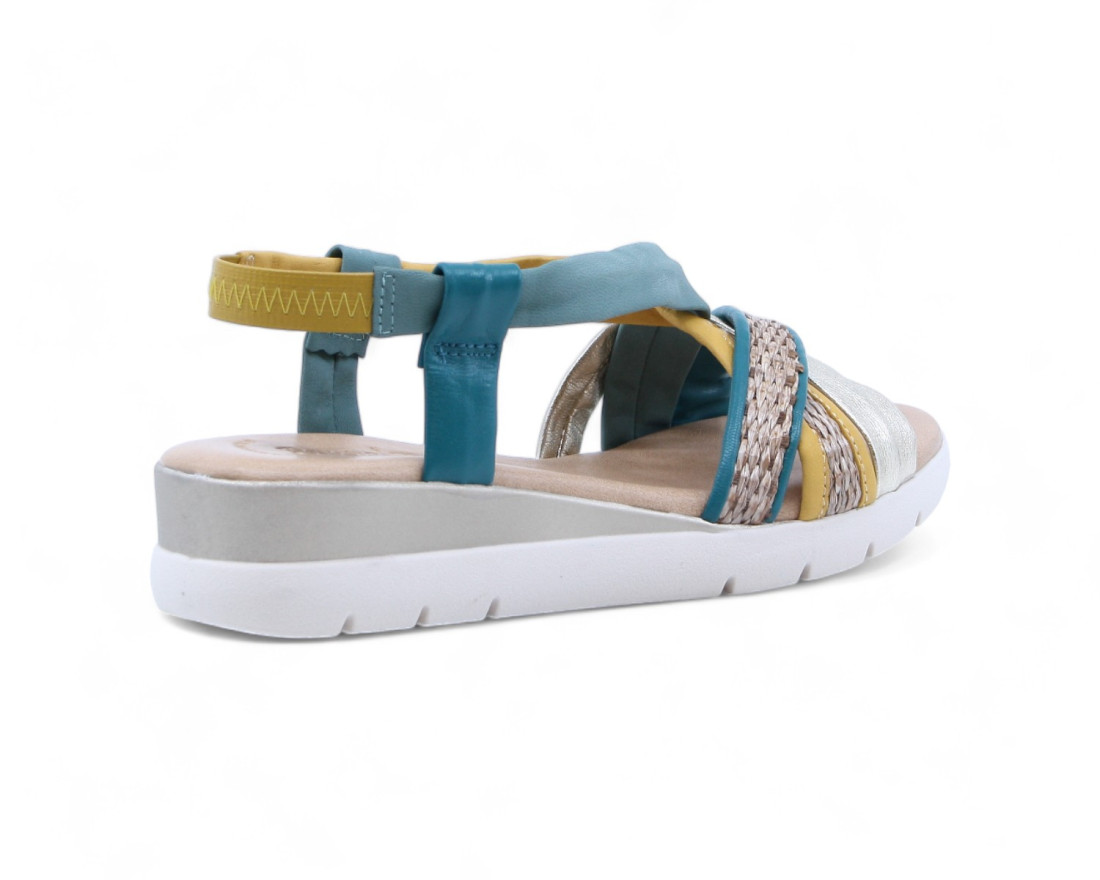 Raquel Perez Sandalia Casiopea Platino Botella Amarillo Mujer