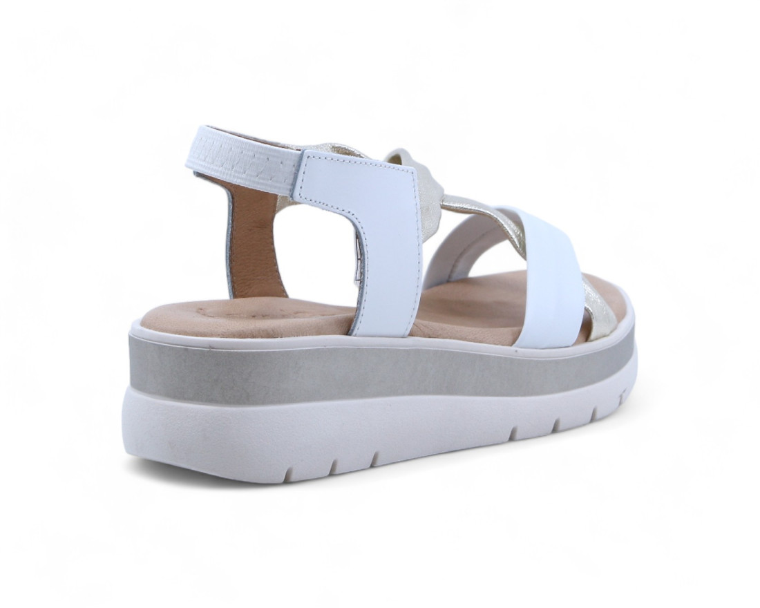 Raquel Perez Sandalia Cristal Plus Platino Blanco Mujer