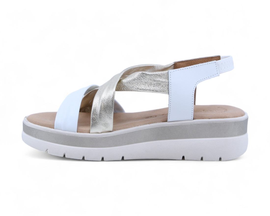 Raquel Perez Sandalia Cristal Plus Platino Blanco Mujer