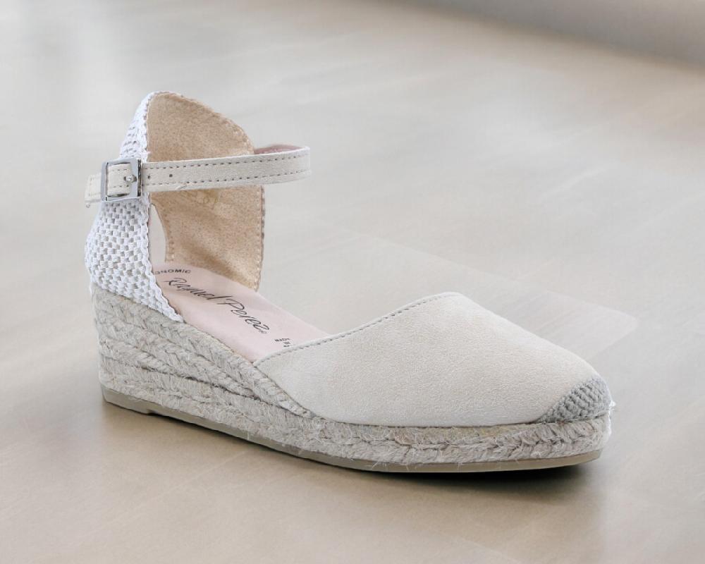 Raquel Perez Sandalia Cuña Esparto Cabarceno Beige Mujer