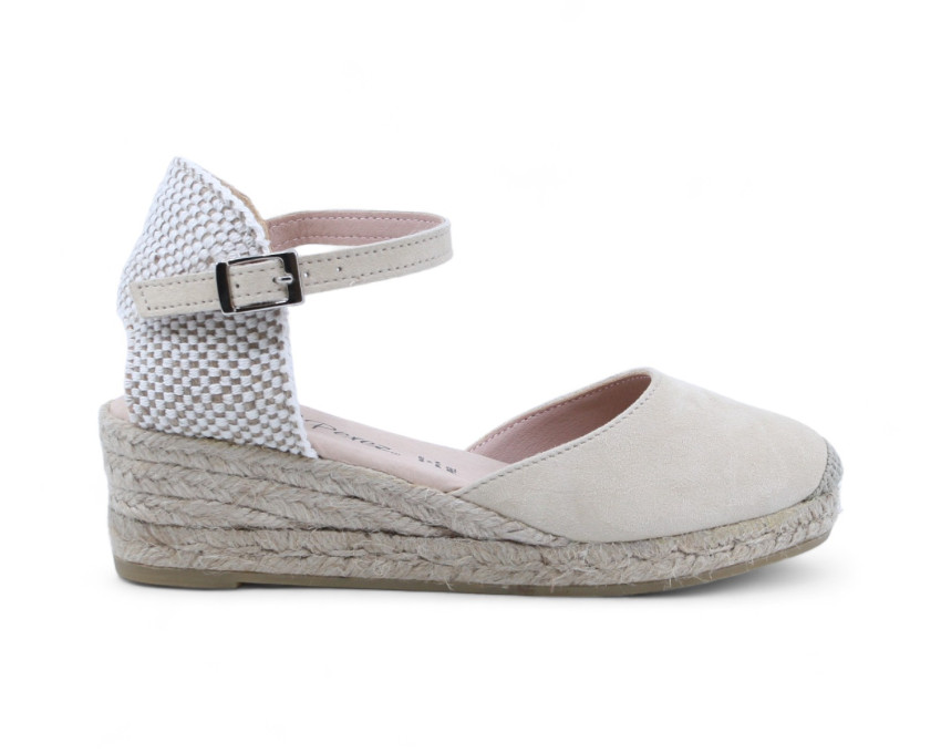 raquel perez Sandalia Cuña Esparto Cabarceno Beige Mujer