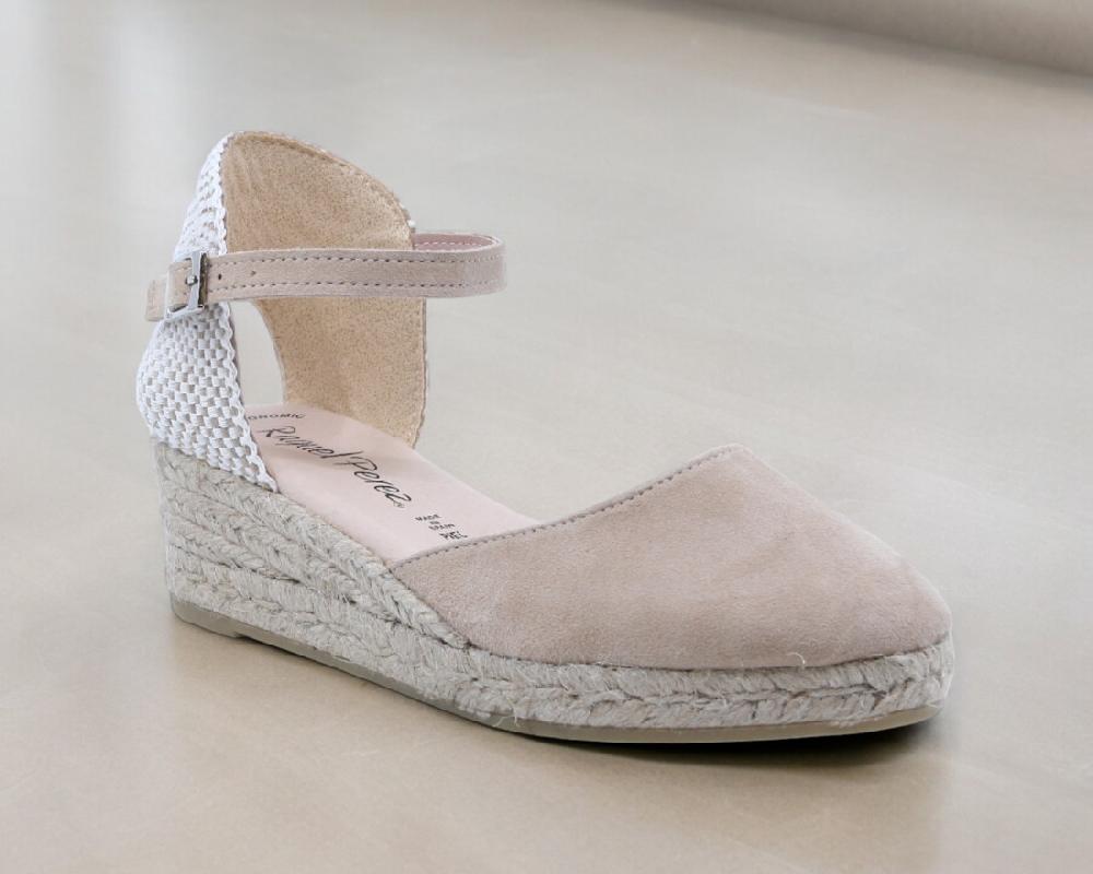 Raquel Perez Sandalia Cuña Esparto Cádiz 24 Taupe Mujer