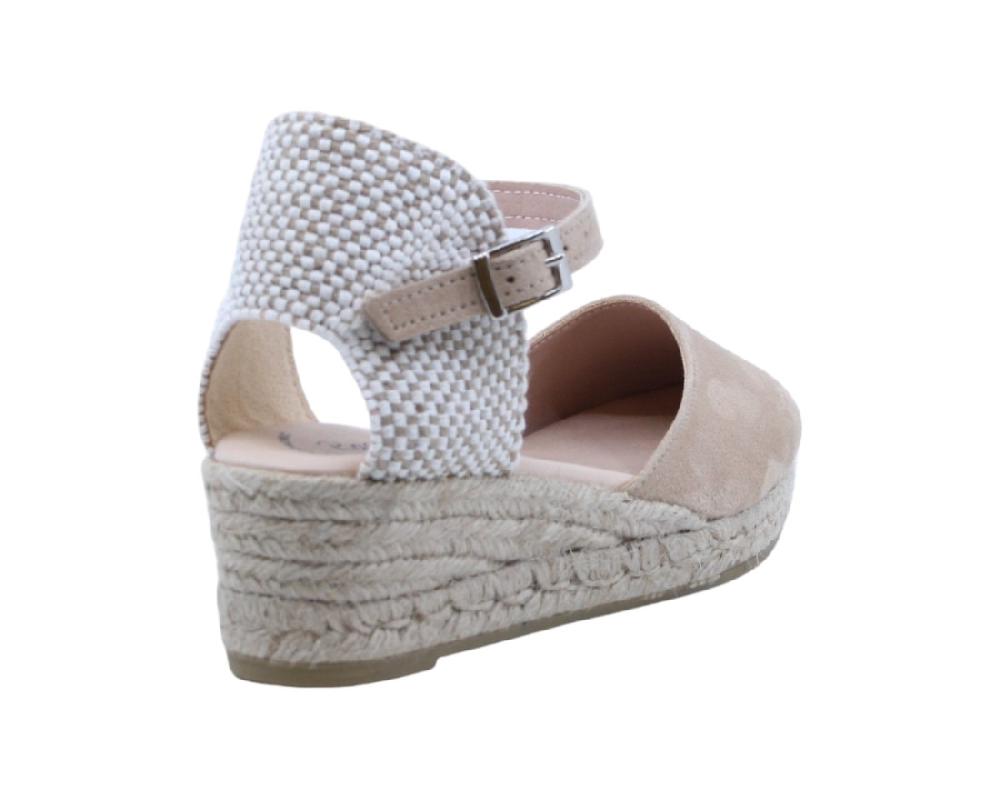 Raquel Perez Sandalia Cuña Esparto Cádiz 24 Taupe Mujer