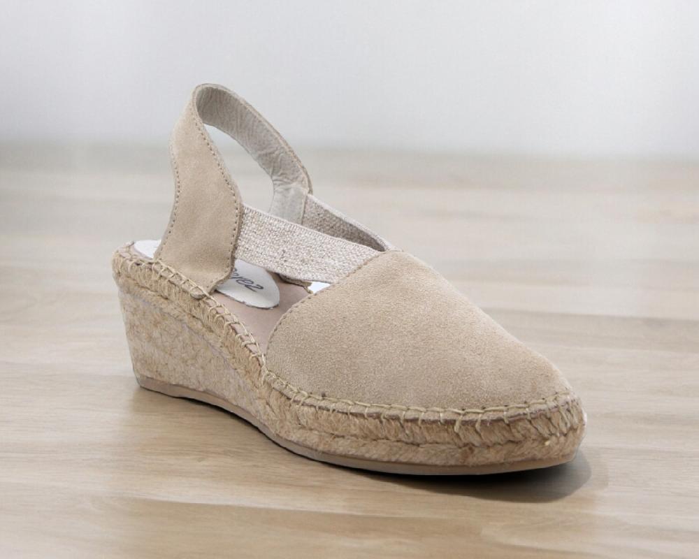 Raquel Perez Sandalia Cuña Esparto Comores Miel Camel Mujer