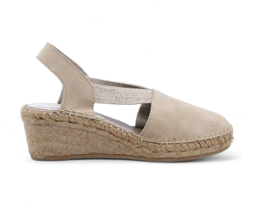raquel perez Sandalia Cuña Esparto Comores Miel Camel Mujer