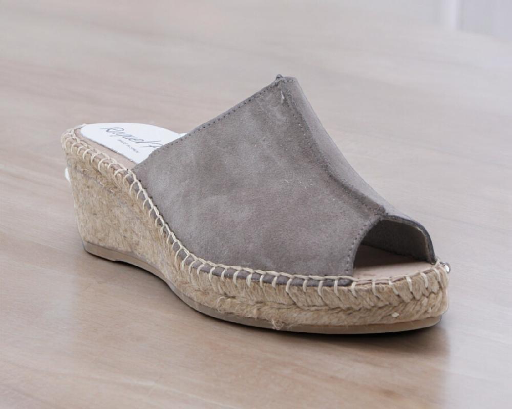 Raquel Perez Sandalia Cuña Esparto Cuarzo Arena Taupe Mujer