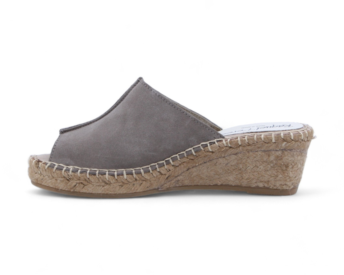 Raquel Perez Sandalia Cuña Esparto Cuarzo Arena Taupe Mujer