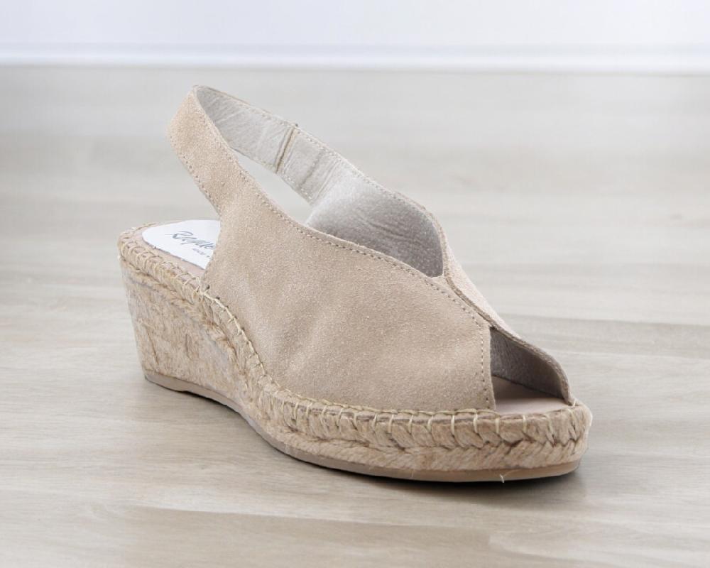 Raquel Perez Sandalia Cuña Esparto Cubanita Miel Camel Mujer